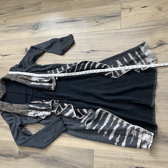 T-Party Long Sleeve Mineral Open Front Duster Cardigan Large Made in USA Terry - Picture 8 of 9